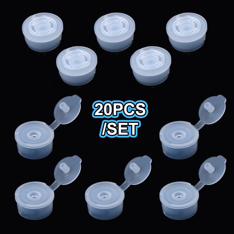 20 Pcs 24-Tooth Diameter Plastic Bottle Cap Replacement Flap Cover For Lotion/Toner Bottle Cosmetic Bottle Cap Accessories