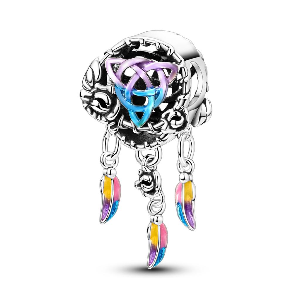 Copper Charms Beads For Woman Fit Original Bracelet Diy Moon Flower Rose Fine Jewelry