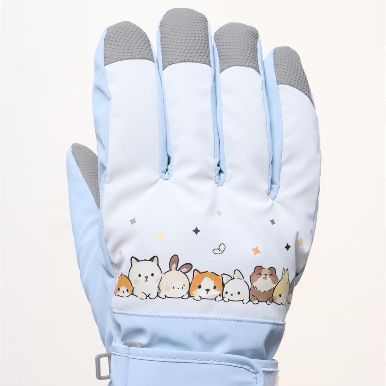 

Extra Thick Fleece-Lined Adult Ski Gloves: Warm, Durable, Touchscreen-Compatible for Winter Snow Play One Size світло-синій колір