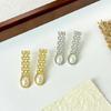 Pearls Earrings Ear Studs Drop Earrings Alloy Texture Piercing Ear Jewelry Statement Style Earrings for Fashion Look