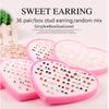 36 Pairs Flower Ear Stud Earrings Fashion Women Rhinestone Simulated Crystal Set