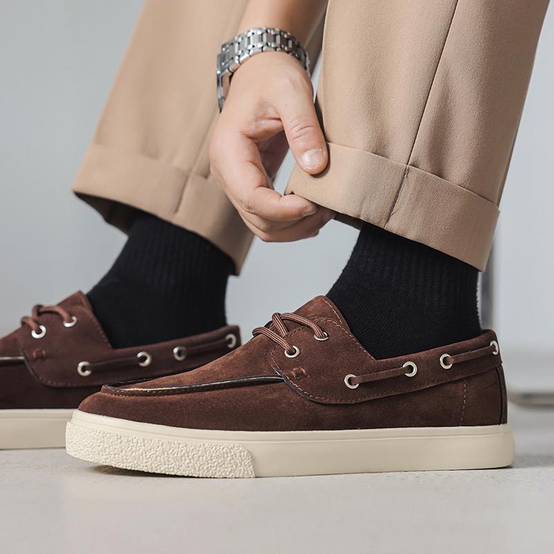 Fashion Men's Casual Shoes Handmade Suede Genuine Leather Mens Loafers Moccasins Slip On Men's Flats Male Walking Driving Shoes