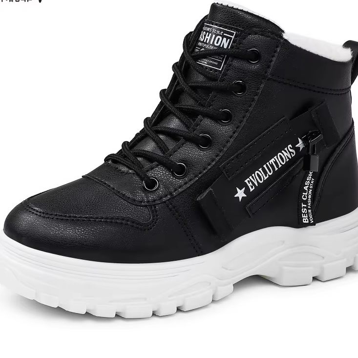 New Style Snow Boots for Men and Women Fashionable and Warm Thick Cotton Shoes Waterproof Lace Up Mid Tube Cotton Boots 35-45