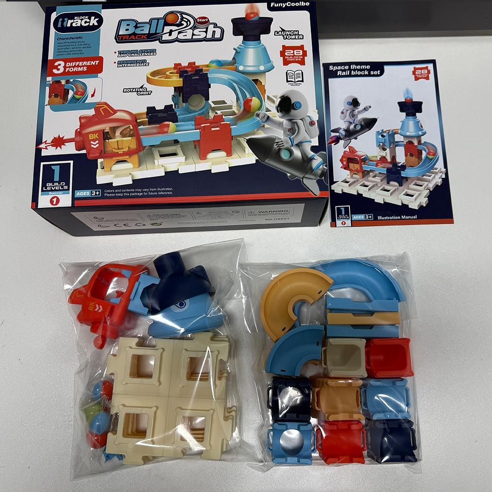 Космический шар орбита строительные блоки игрушка детский слайд пинбол обучающая игрушка подарок 3-6 лет 28PCS