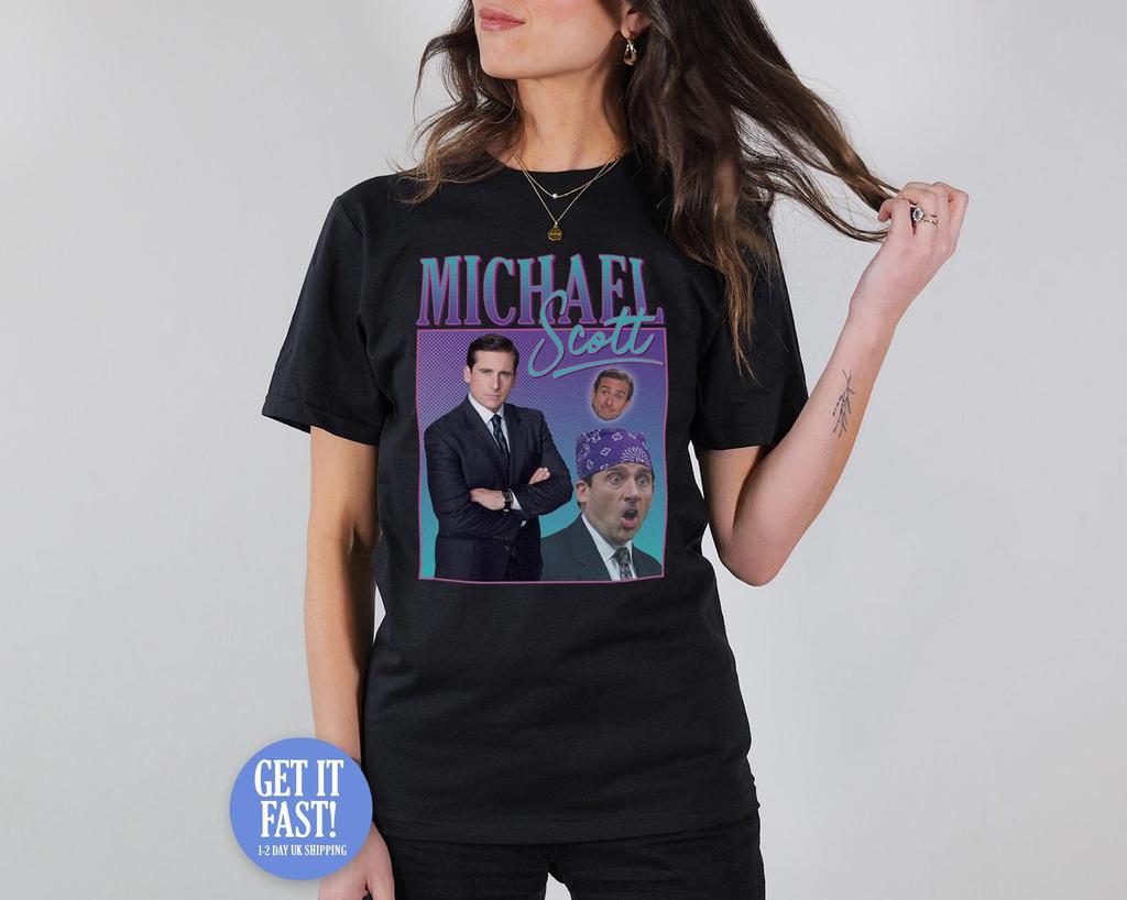 Michael Scott Homage T-Shirt US Office TV Show Retro 90's Vintage Funny