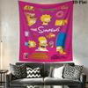 Simpsons Mayhem Wall Hanging Printed Fabric Blanket Decorative Tapestries for Bedroom Living Room Home Decor
