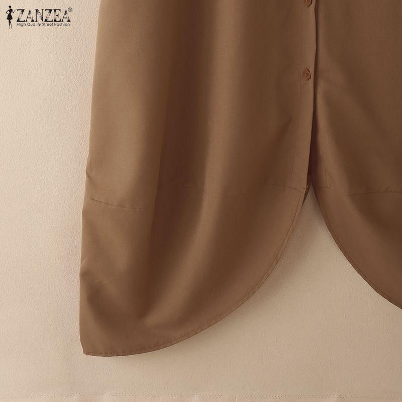 ZANZEA Lässige Damen-Overalls mit Umlegekragen und langen Ärmeln