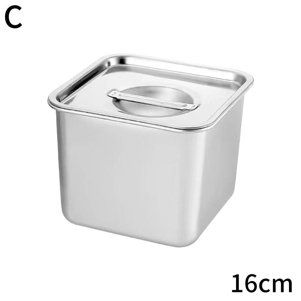 Square Basin Rectangle Tray Basin With Lid GN Pan Stainless Steel Food Pan Chafing Buffet Restaurant Milk Tea Shop Seasoning Box