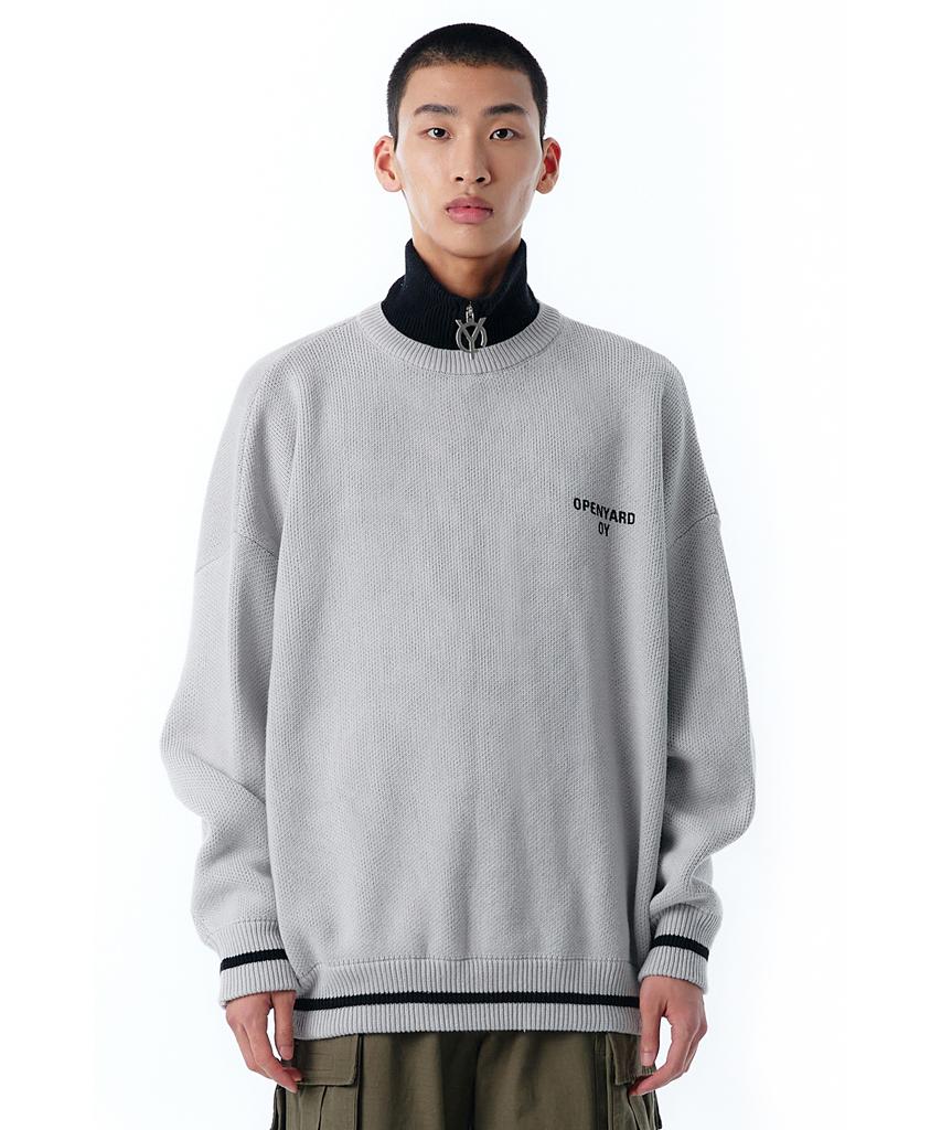 OHY Pola Zipper Paint Knit Mtm-Grey