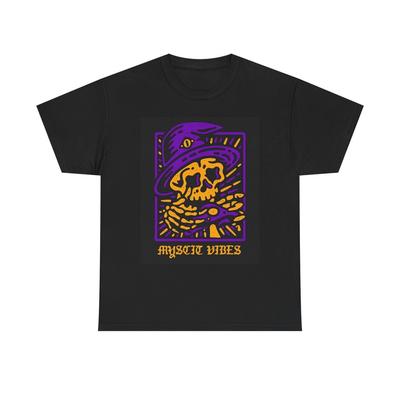 Camiseta Gráfica Mystic Vibes Vintage Mago Unissex Algodão Pesado