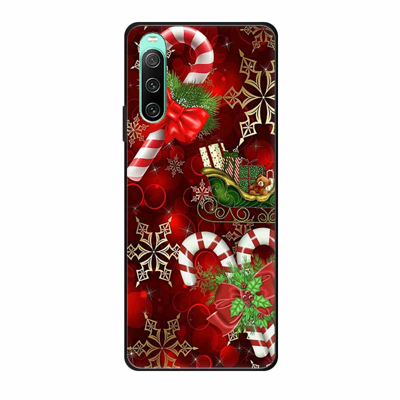 Christmas Phone Cases For Sony Xperia 10 IV Cases Soft TPU Silicone Santa Santa Claus Covers For Xperia 10 IV Cover Bumper Funda
