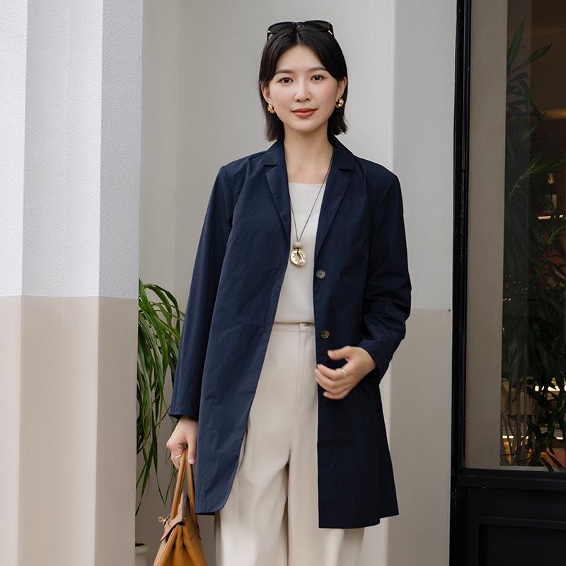 YUN Damen Klassischer Temperamentvoller Midilanger Trenchcoat - 2025 Herbst Schlankmachende Petite-Passform