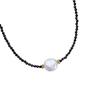 HENGSHENG 12-13mm Big Baroque Freshwater Pearl Bracelet for Women Black Crystal Stone 16cm 925 Sterling Silver Bracelet Girls
