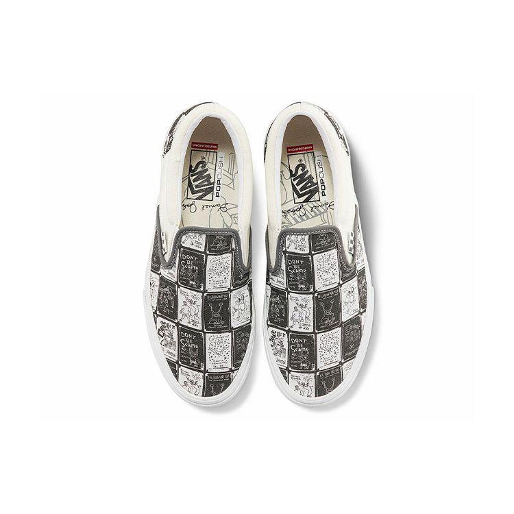 Vans Daniel Johnston X Skate Slip-On Cassette Tape Unisex Sneakers Grey Raven VN0A5FCAAO7