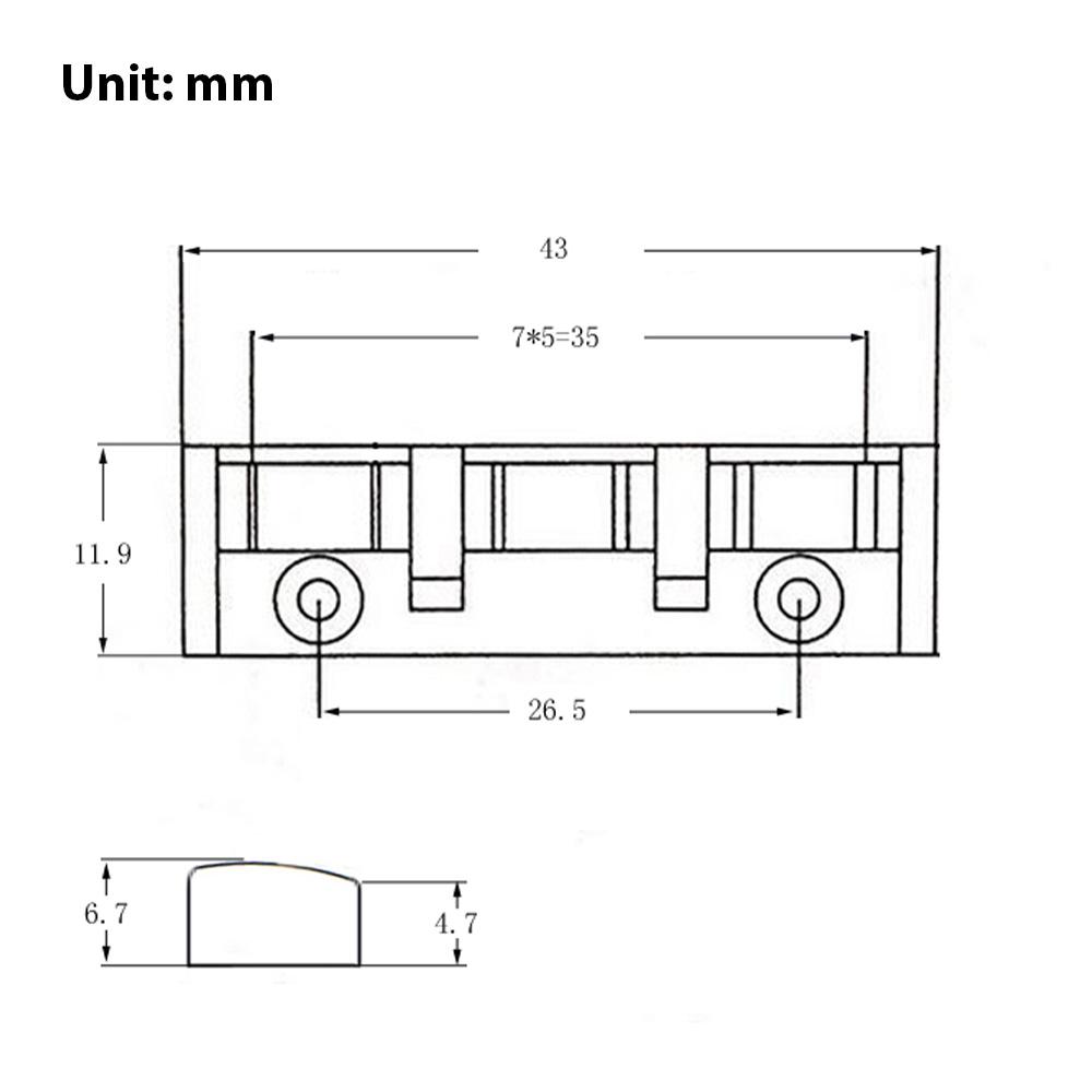 6 String Guitar Roller Nut 43mm Guitar Roller Nut 3 Saddles with Screws for Folk Acoustic Electric Guitar Roller Saddle