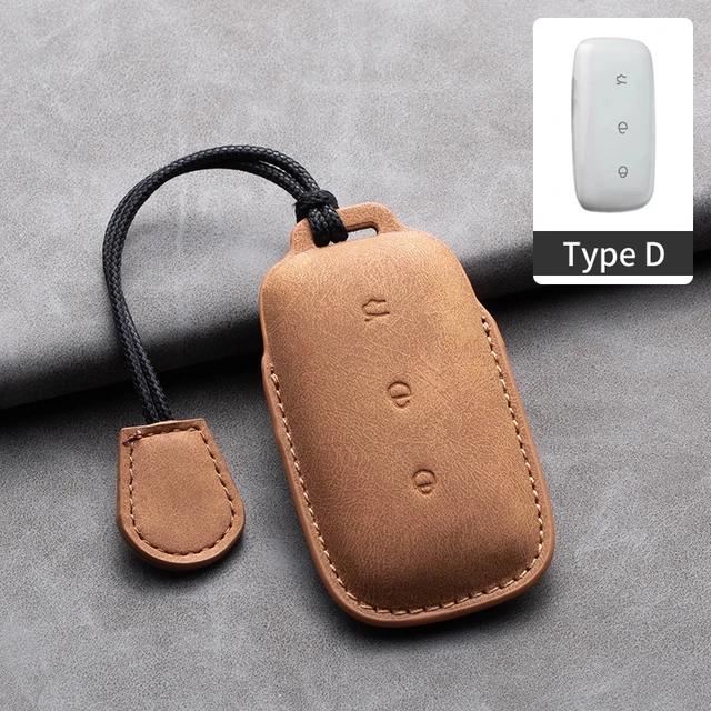 Leather Car Remote Key Case Cover for Geely Galaxy L7 2023 L6 MAX 1.5T Plus AIR PRO Suede Car Key Fob Shell Keychain