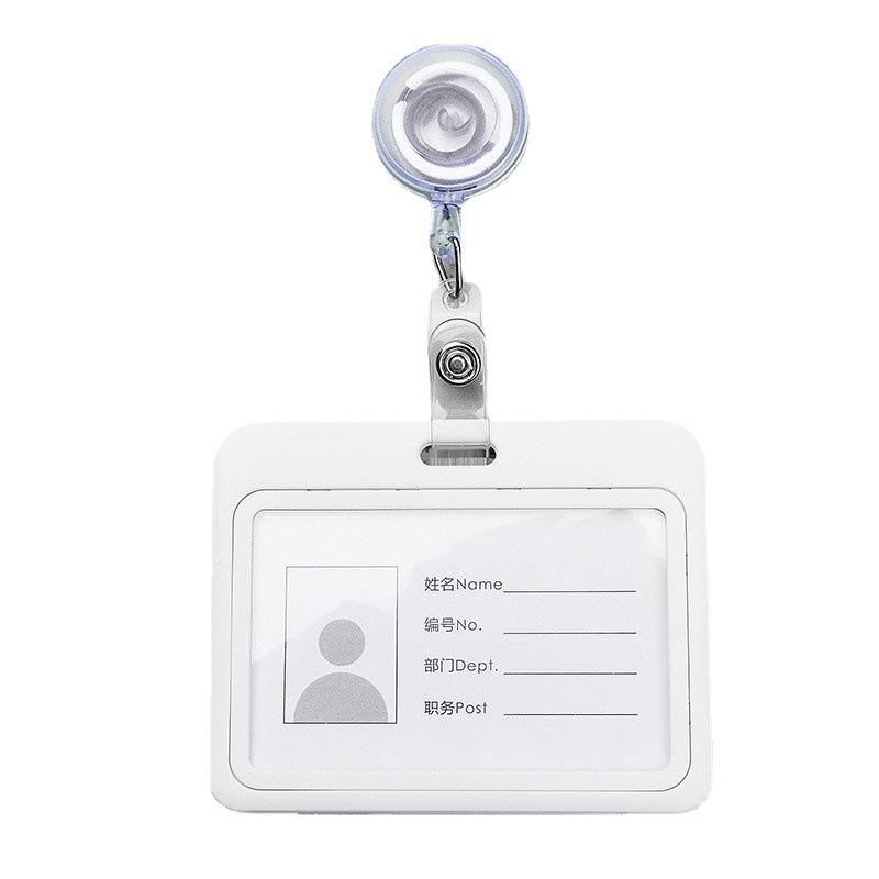 ID Name Badge Credit Card Holder Employee's Staff Work Card Cover with Retractable Badge Reel Pass Bus Card Sleeve