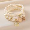 7pcs/Set Faux Pearl Stackable Bracelets Sea Shell Pearl Beaded Bracelets  Beach Holiday