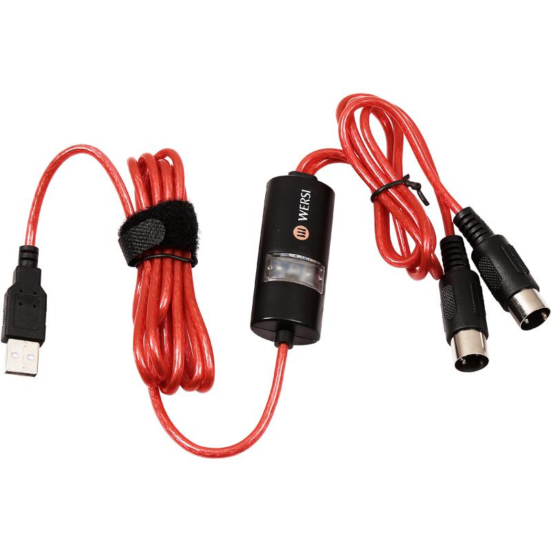 USB IN-OUT MIDI Cable Converter, Professional PC/ Laptop/ Mac To Music Keyboard Adapter Cord for Home Pinao Music Studio