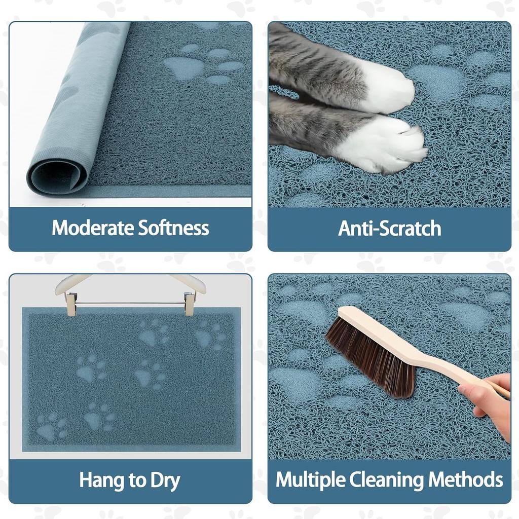 Darkyazi Cat Litter Box Mat for Floor Litter Trapping Mat Non-Slip Backing, Scatter Control, Easy Clean, Water Resistant, Soft On Paws (15.75" X