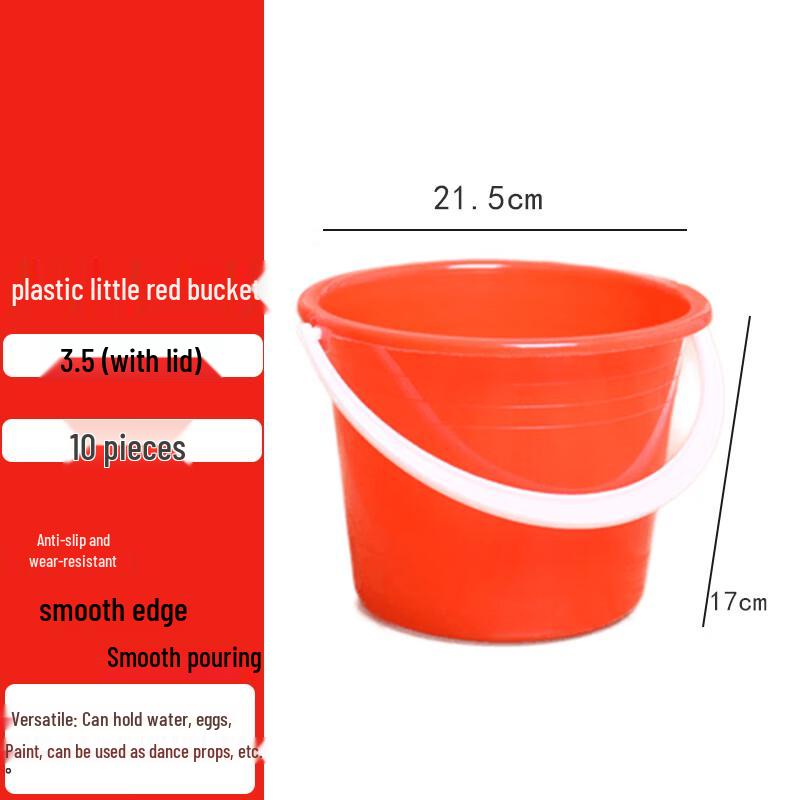 Homeglen Red Plastic Paint & Art Buckets (10-Pack)