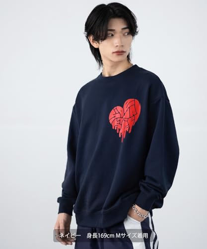[IMPROVES] [SIDEWAYSTANCE] Drip Logo Heart Fleece Sweatshirt