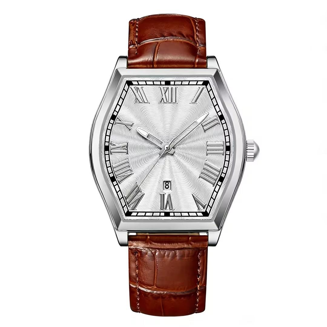 Barrel Men S Neutral Watch Belt Quartz Simple Fashion Casual Calendar Business
