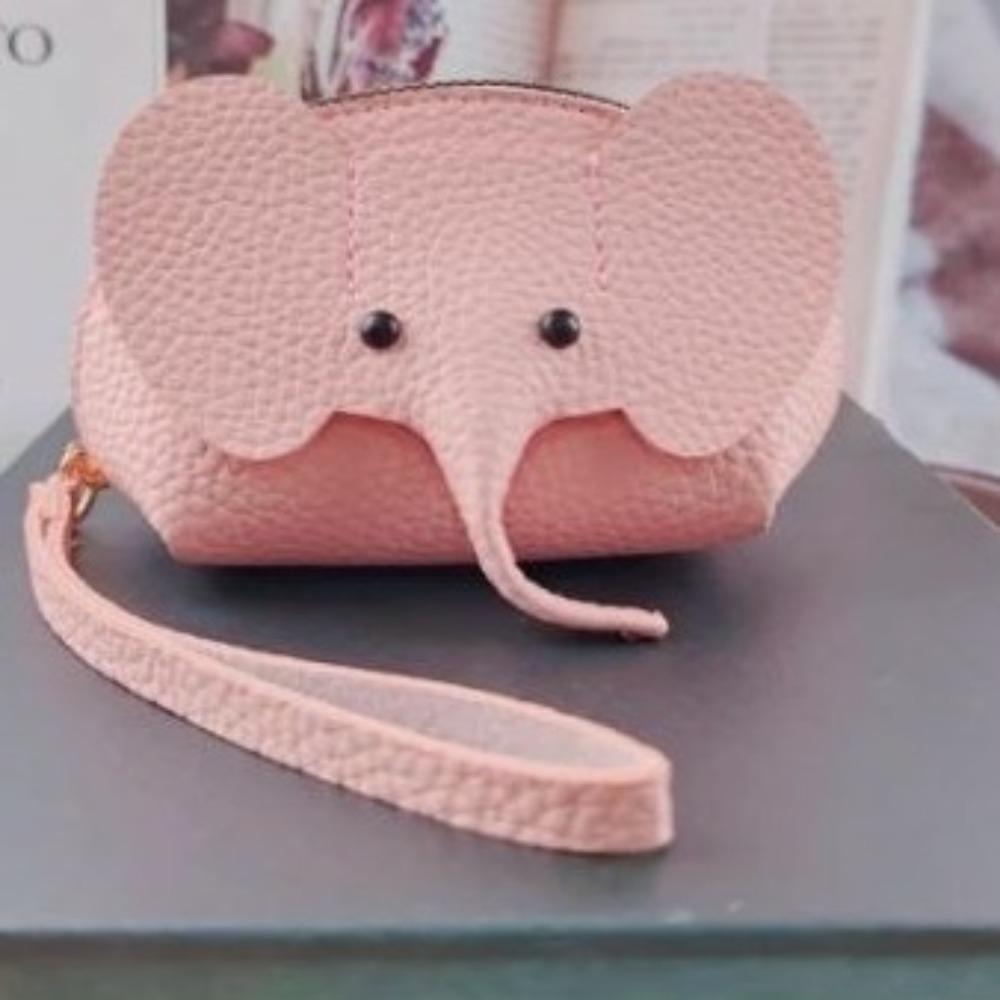 Τσάντα Ελέφαντας από PU Vintage Κούμπωμα Φερμουάρ Τσάντα-Πορτοφόλι Κρεμαστό Μονόχρωμη με Αποθήκη για Ψιλά Κραγιόν Τσάντα με Φερμουάρ για Έξοδο