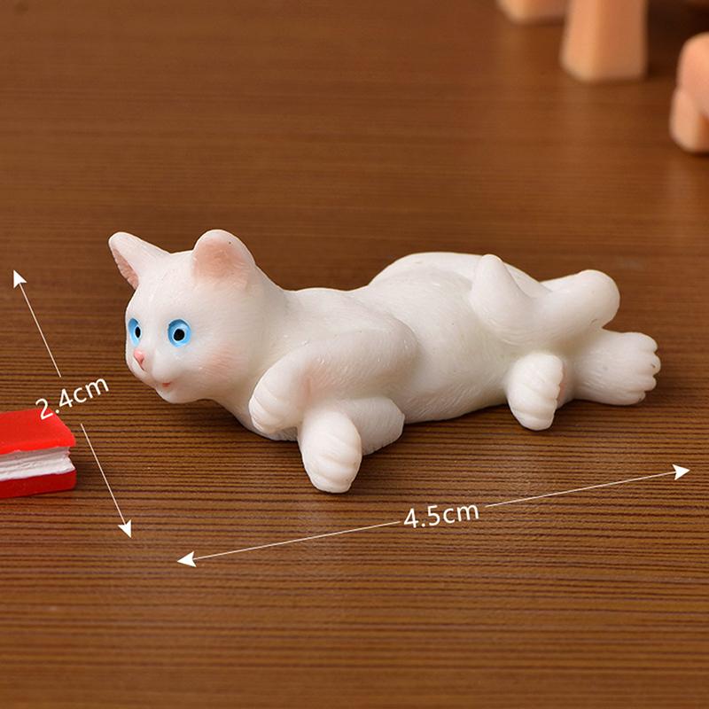 Kawaii Mini Cat Ornament Garden Kitten Statue Gift Miniatures Cat Kitten Family Cat Decorative Figurines Cute Crafts