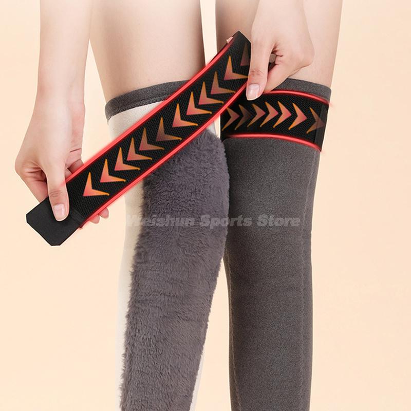 Winter Warm Wool Kneepad Thick Leg Guard Cashmere Knee Protector Long Thermal Wraps Old People Cold Leg Knee Pads Brace 1 Pair