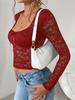 Women y2k Sexy Wind Slim Hollow Long Sleeve Tie Lace Shirt Top