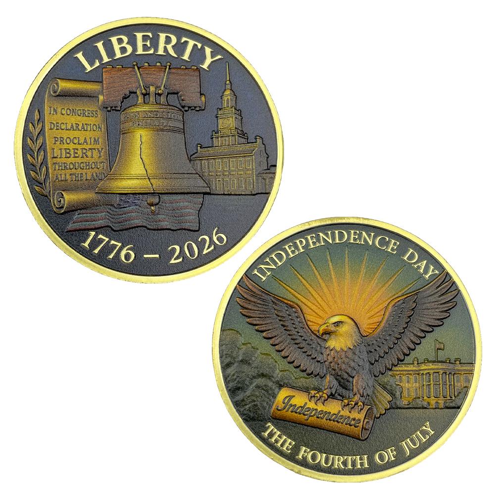 2026 American Independence 250th Anniversary Declaration of Liberty Commemorative Coin 1776-2026 US History Collectible