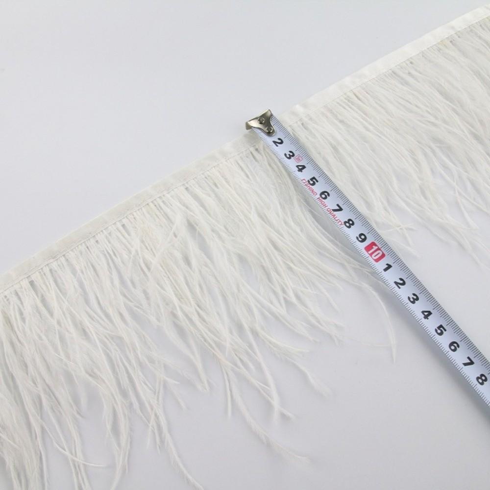 Feather1 Meter Ribbon Tassel Natural Ostrich Feathers Sewing Decoration 10-15cm Wide Apparel Fabric Ostrich Feathers Trim