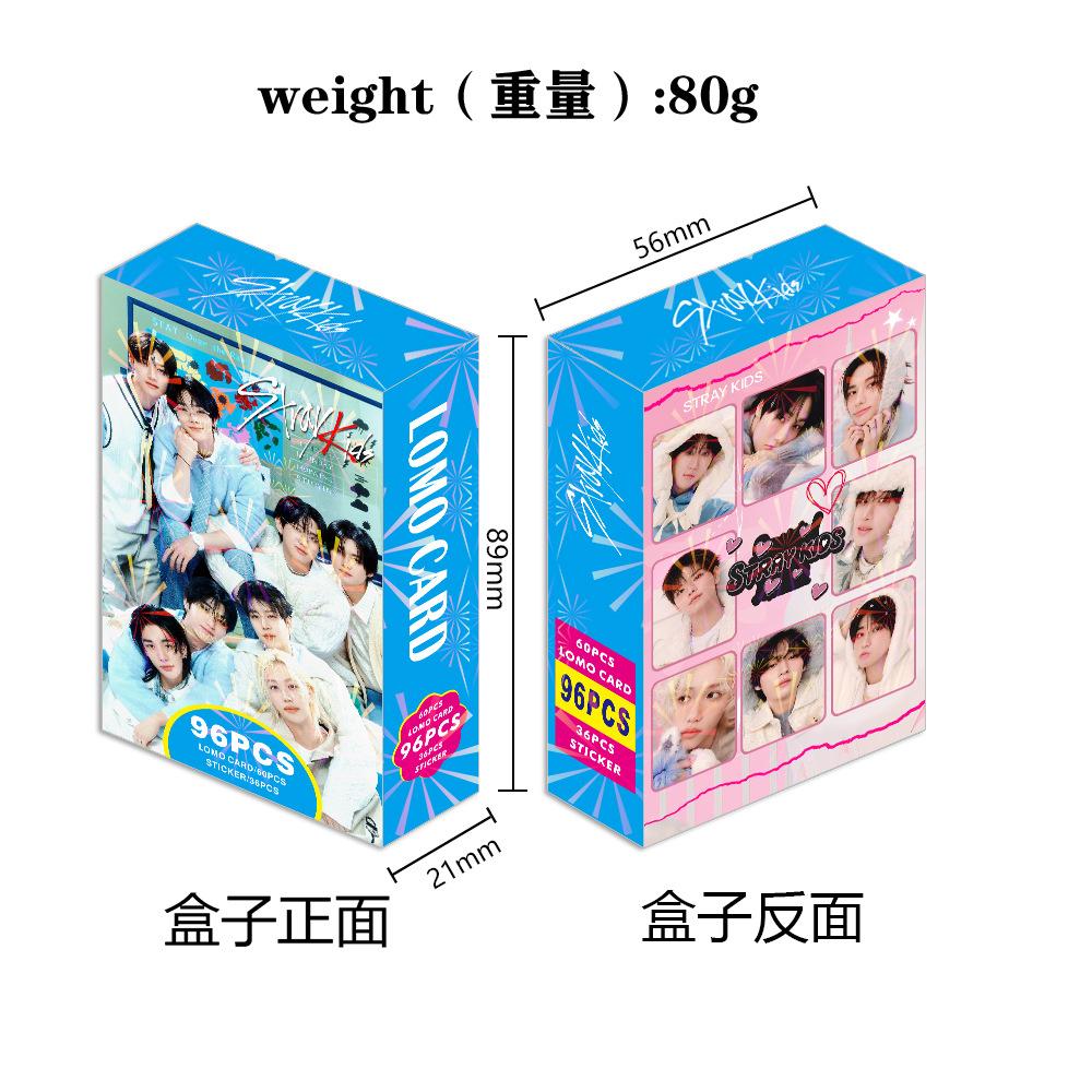 Straykids 96 Pcs Lomo Cards And Stickers Box 60 Double Sided Photocards 36 Stickers Idol Support Collectable Gift For Fans Premium Quality