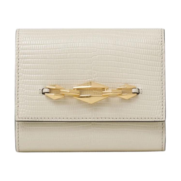 Jimmy Choo Gold Hardware Leather Wallet Women wallet White MARINDAHRB027292 Basic Set BagDust Bag 24290₽