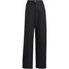 Originals Clover Logo Embroidered High Waist Straight Casual Pants Women Bottoms Black HE6591