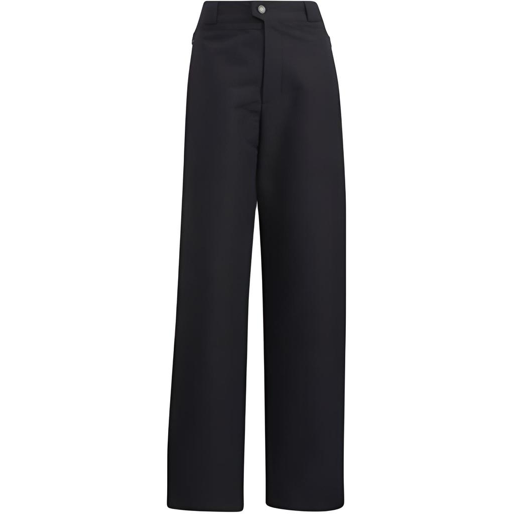 Adidas Originals Clover Logo Embroidered High Waist Straight Casual Pants Women Bottoms Black HE6591