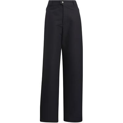 Originales Pantalones Casuales Rectos de Cintura Alta con Logo de Trébol Bordado para Mujer Parte Inferior Negro HE6591