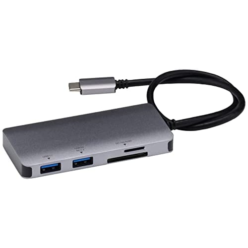Elecom USB Type-C Hub Docking Station 6-in-1 DST-C12SV/EC 100W PD Compatible USB3.1 Type-C X 1 Port USB3.0-A X 2 Ports 4K Compatible HDMI X 1 Port SD/