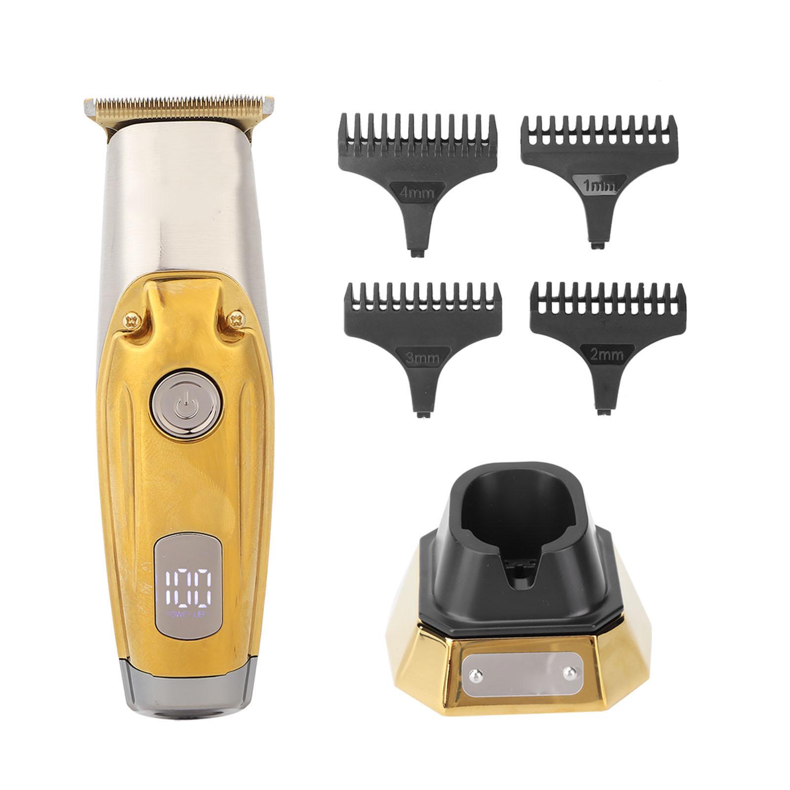 

Электрический триммер для волос LCD Professional Hair Clipper Cutting Grooming Kits for MenSilver золотой