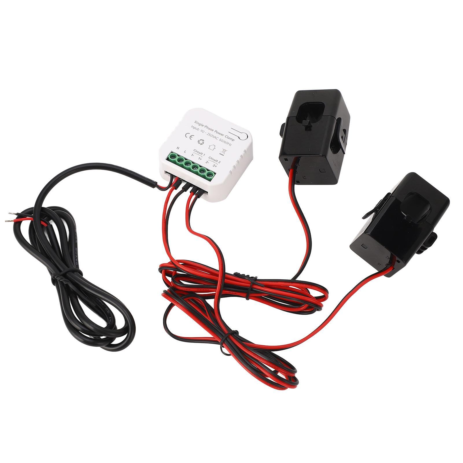 

WIFI Smart Energy Meter Home WiFi Electricity Meter with 2pcs 120A Clamp Current Transformer 90 to 250VAC