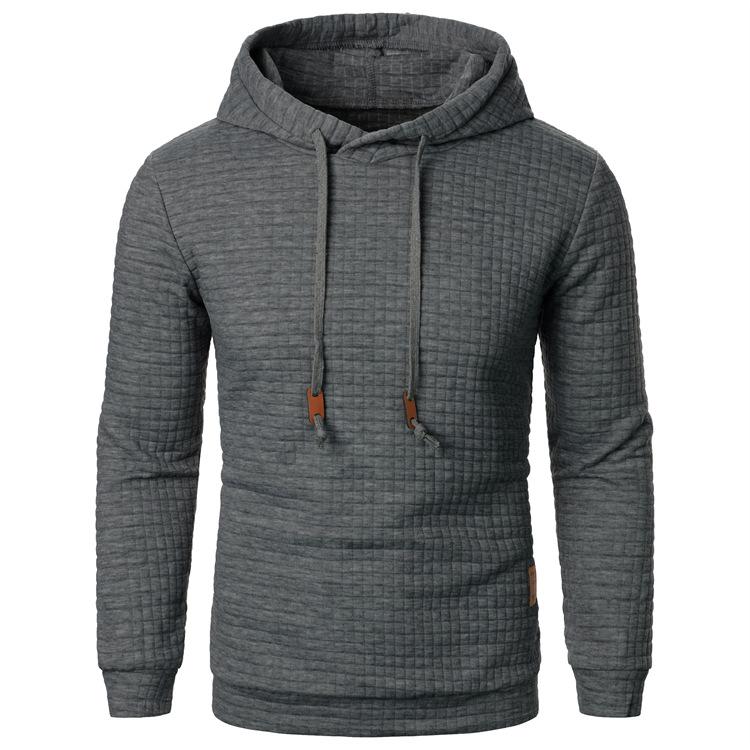 Men S Long Sleeve Hooded Jacquard Knit Sport Top S