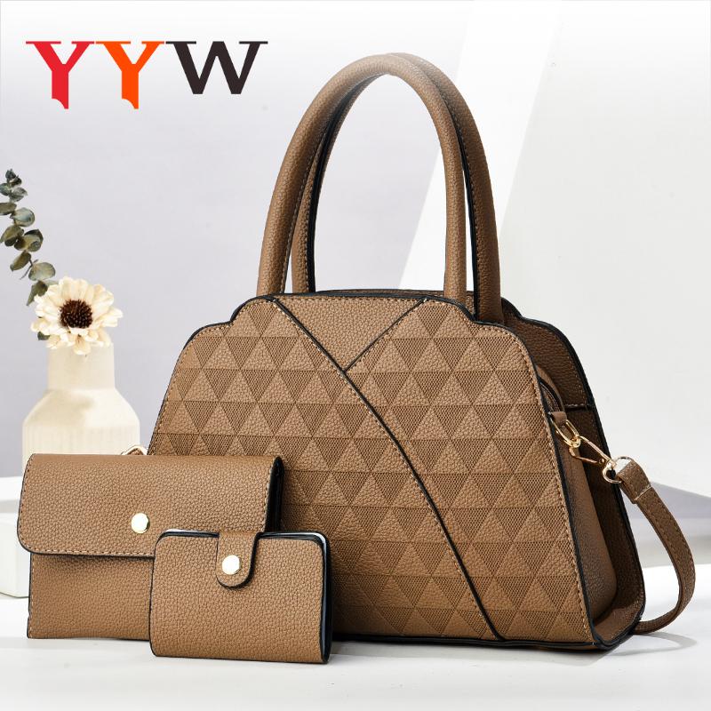 Purses and Handbags For Women Satchel Tote Bags Top-Handle PU Leather Female Shoulder Bags with Matching Clutch and Wallet