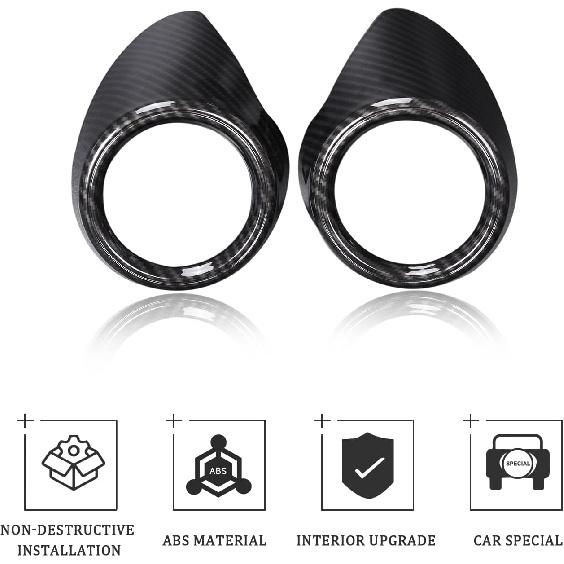 TOYCIDFG Car Rear Air Conditioner Vent Outlet Frame Cover Trim for Alfa Romeo Stelvio 2017-2020, Carbon Fiber Style Car Decoration Accessories