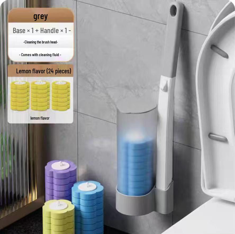 Wall-Mounted Disposable Toilet Brush Heads Set for Complete Bathroom Cleaning