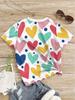 Girls' 3D digital printed T-shirt | Short sleeved summer T-shirt, round neck casual clothing,