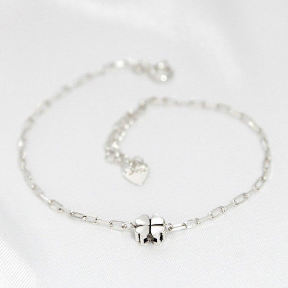 Clover 92.5 Silver Chain Lucky Bracelet