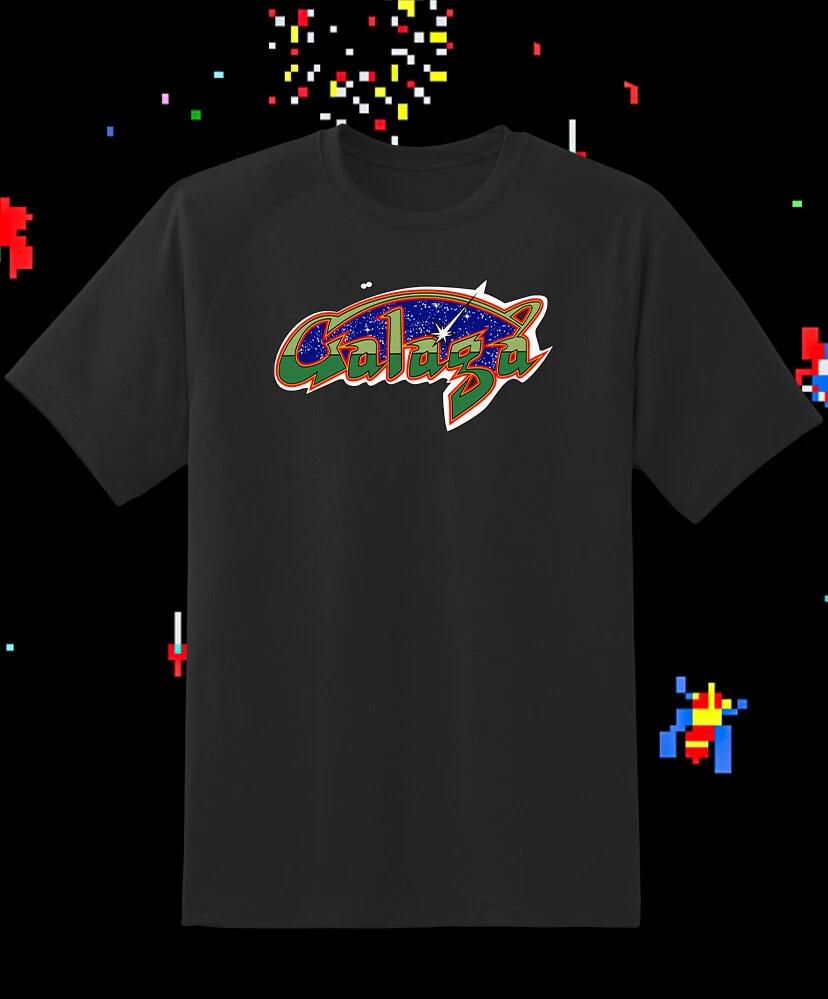 Galaga Текстовый Логотип Ретро Аркадная Игра Ретро Видеоигра Футболка Быстрая Доставка! S