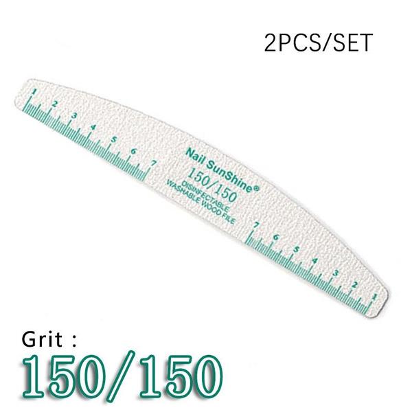 2Pcs Half Moon Nail File Sandpaper 80/100/150/180/240 Nail Sanding File Buffer For Manicure Polishing Nail Tools