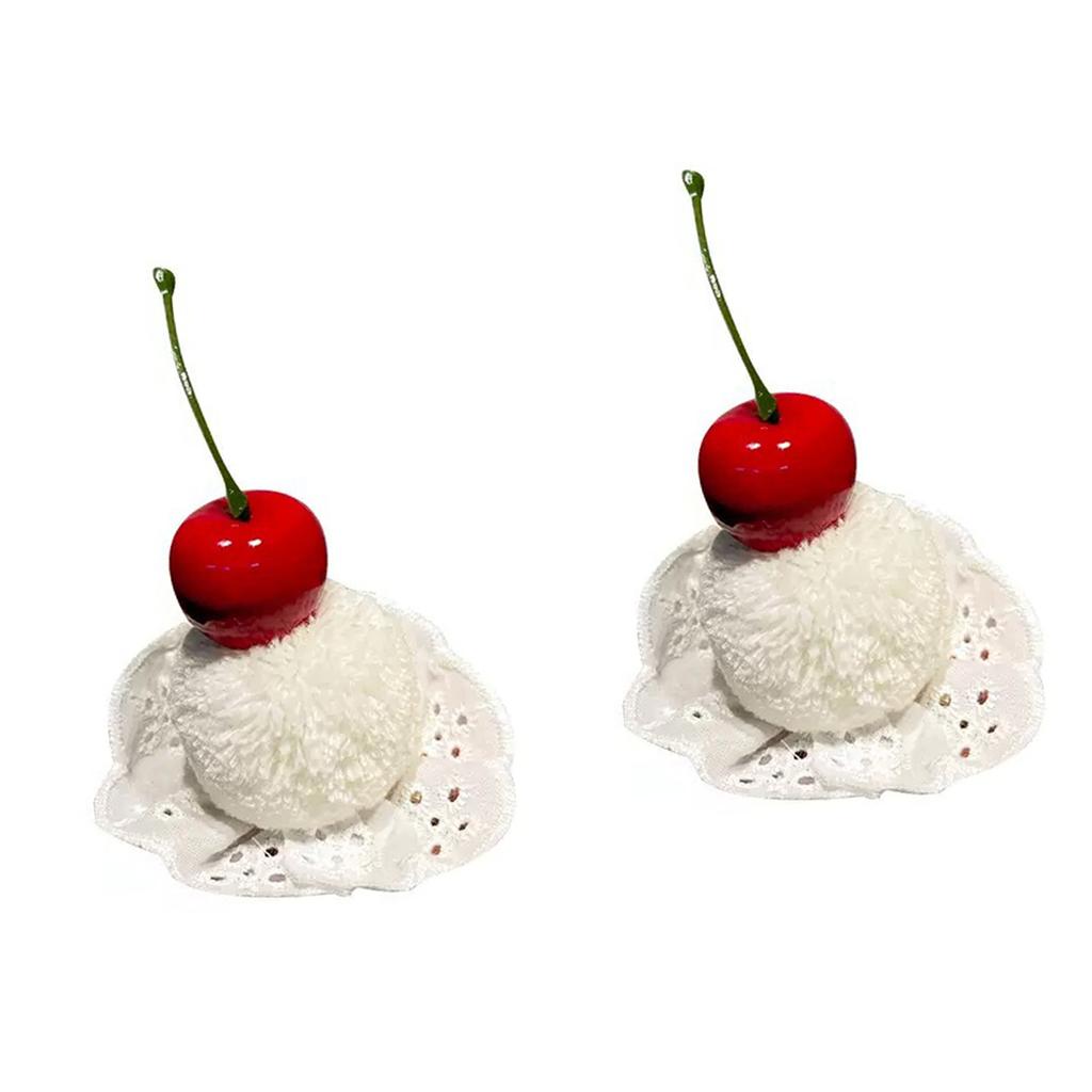 Adorable Cherry Cake Design Hair Clip Slip Resistant Gentle Hold For Long Hair Daily Outings Special Occasion
